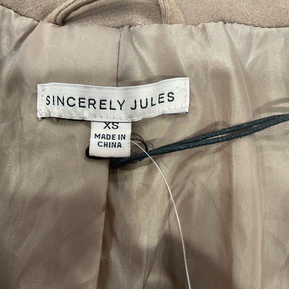 SINCERELY JULES collar blazer with flap one-button khaki Blazer size XS - Picture 6 of 11